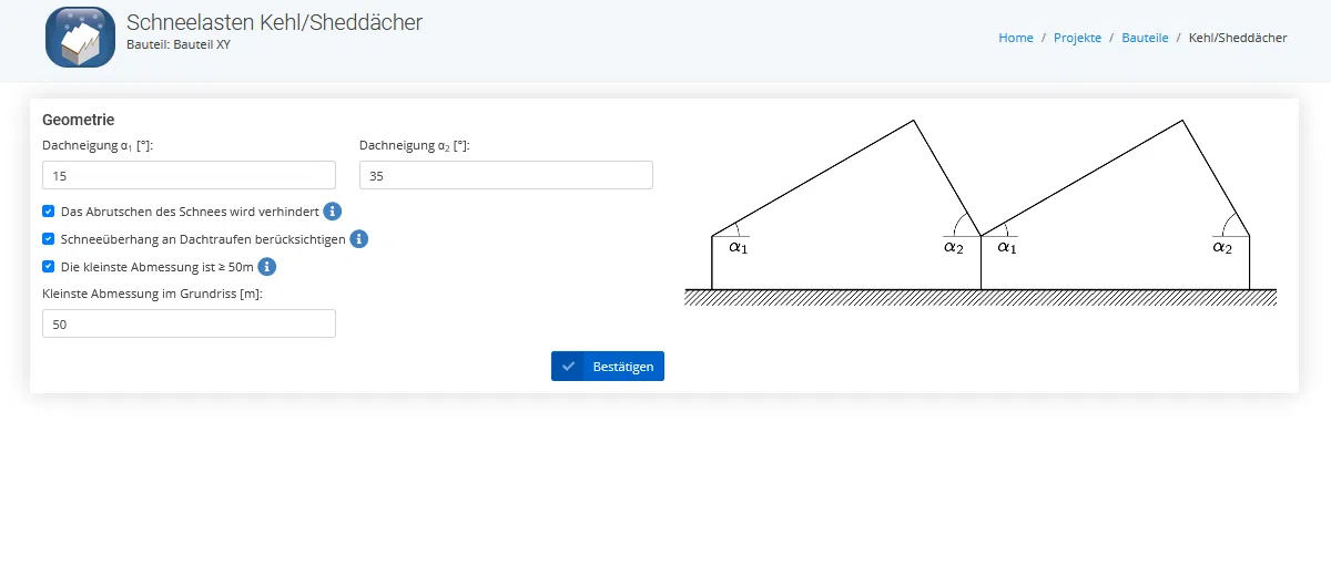 Windlastberechnung Schneelastberechnung online